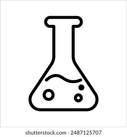 Icono de frasco químico. Tecnología de Ciencia. diseño plano para química, laboratorio, ciencia, concepto de biotecnología.
