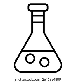 Chemical flask icon Thin line vector design