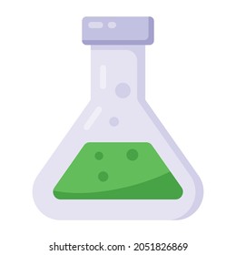 Chemical flask icon in trendy vector style 