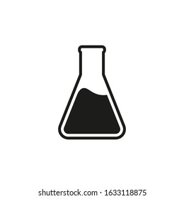 Chemical flask icon. Vector illustration. Isolated.