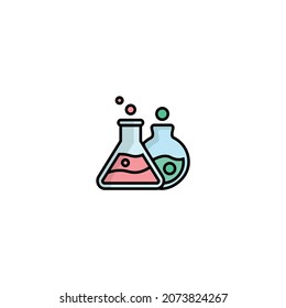 Chemische Kolben-Symbol, Vektorbild. Kann auch für Essen und Getränke verwendet werden. Geeignet für den Einsatz in Web-Apps, mobilen Apps und Printmedien.
