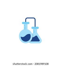 Imagen vectorial del icono del matraz químico. Idóneo para aplicaciones web, aplicaciones móviles y medios impresos. Imagen vectorial del icono del delator químico. 