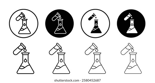 Chemical flask icon Vector logo outline