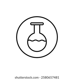 Chemical flask icon Vector logo set flat