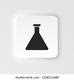 Chemical flask icon - Vector. Simple element illustration from UI concept. Chemical flask icon neumorphic style vector icon