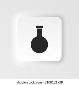 Chemical flask icon - Vector. Simple element illustration from UI concept. Chemical flask icon neumorphic style vector icon