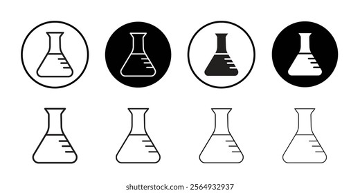 Chemical flask icon web design in vector