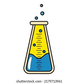 Chemical Flask Isolated Element on White Background Chemical Reaction