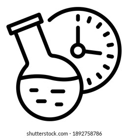 Chemical flask lesson icon. Outline chemical flask lesson vector icon for web design isolated on white background