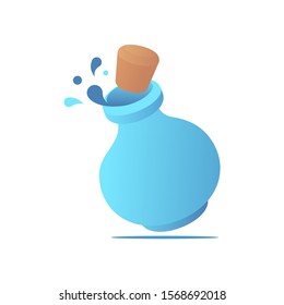 Chemical flask levitation with drops and plug stopper isometric 