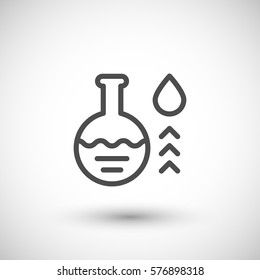 Chemical flask line icon