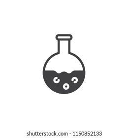 Chemical Flask with liquid vector icon. filled flat sign for mobile concept and web design. Chemistry Science simple solid icon. Symbol, logo illustration. Pixel perfect vector graphics