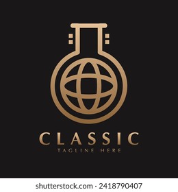 chemical flask logo vector template