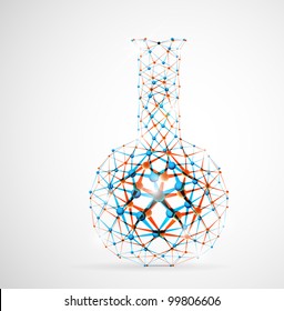 Chemical flask of the molecular structure. Eps 10