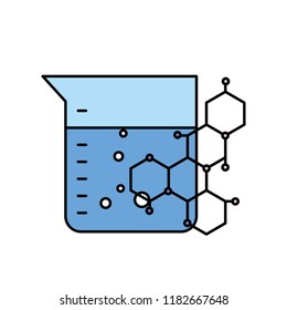 chemical flask and molecule science
