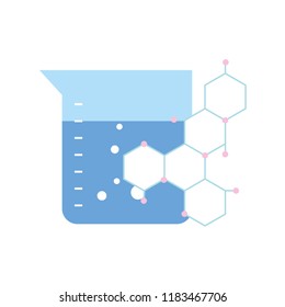 chemical flask and molecule science