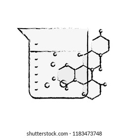 chemical flask and molecule science