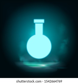 Chemical flask neon icon - Vector. Blue neon illustration. Chemical flask neon icon - Vector. Infographic concept vector illustration