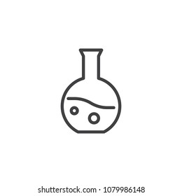 Chemical flask outline icon. linear style sign for mobile concept and web design. Test tube simple line vector icon. Symbol, logo illustration. Pixel perfect vector graphics
