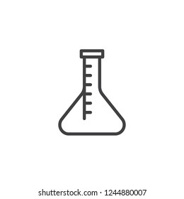 Chemical flask outline icon. linear style sign for mobile concept and web design. Laboratory test tube simple line vector icon. Symbol, logo illustration. Pixel perfect vector graphics