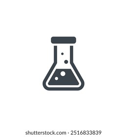 Chemical flask or probe. Laboratory equipment icon. Chemistry concept. Scientific research. Vector