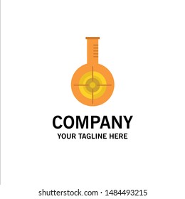 Chemical, Flask, Reaction, Lab, Target Business Logo Template. Flat Color. Vector Icon Template background
