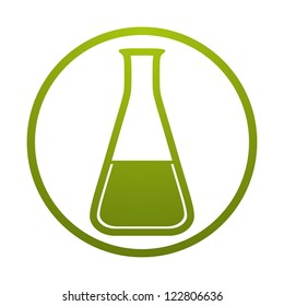 Chemical flask, simple geometric vector design.