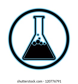 Chemical flask simplistic vector icon.