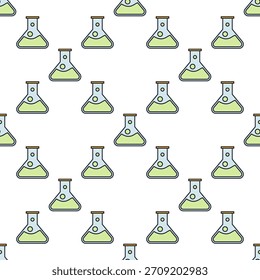 Vector de frasco químico Concepto de química de color sin patrón
