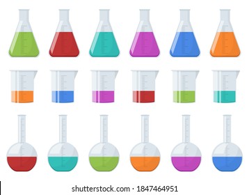 Ilustración del diseño del vector del matraz químico aislada en fondo blanco