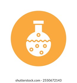 Chemical flask Vector Glyph Circle . Eps 10 file