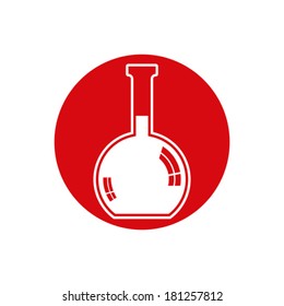 Chemical flask vector icon.