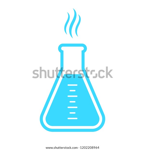 Chemical flask vector icon illustration\
isolated on white\
background
