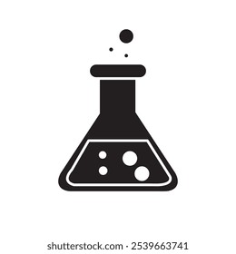 ícone de vetor de frasco químico. ilustração simples plana preto para web e app..eps