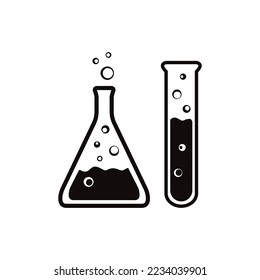 Chemical flask vector icon. Toxic laboratory flask flat sign design. EPS 10 flask symnol pictogram