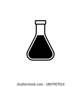 Ilustración vectorial de icono del matraz/vaso de precipitado químico. Icono de vector aislado de estilo moderno.