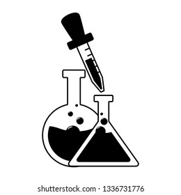 chemical flasks and dropper