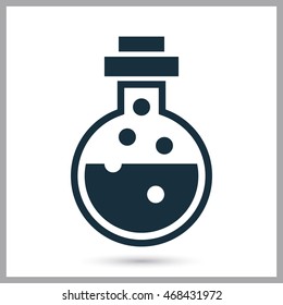 Chemical flasks icon on the background