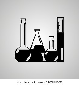 Chemical flasks sign icon solid