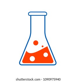 Chemical flat icon, lab icon, logo, vector illustration