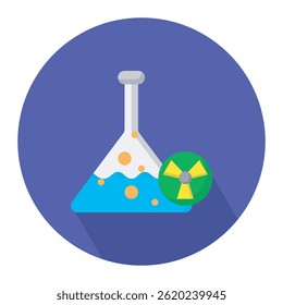 Chemical fluid icon vector illustration, test tube reaction, laboratory activity icon, chemistry symbol vector design illustration. 