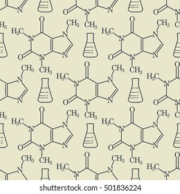 The chemical formula background seamless