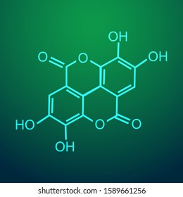 Chemical formula consisting of benzene rings, hexagon. Vector illustration