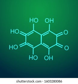 Chemical formula consisting of benzene rings, hexagon. Vector illustration