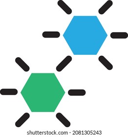 Chemical formula element lab test icon vector. Chemistry science laboratory experiment and development. Discovery, researching and analyzing of scientific reaction flat cartoon illustration