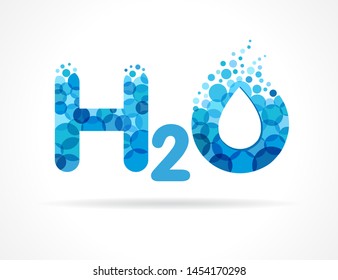 Chemical Formula Water Drops Letters Vector (Royalty Free) 1454170298