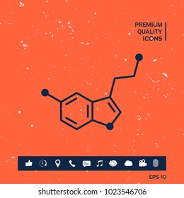 Chemical formula icon. Serotonin