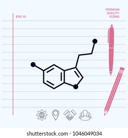 Chemical formula icon. Serotonin