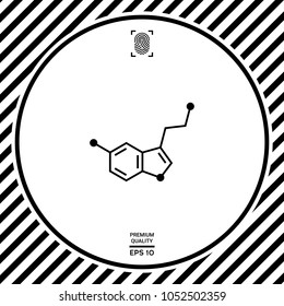 Chemical formula icon. Serotonin
