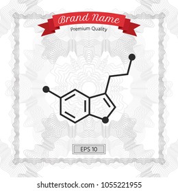 Chemical formula icon. Serotonin